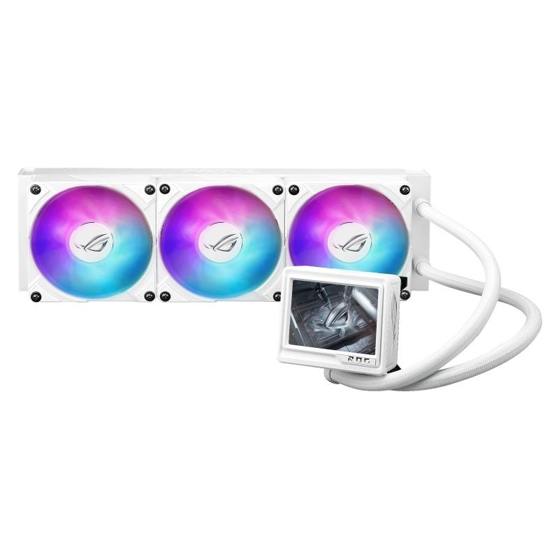 Cooler Procesor ASUS ROG RYUJIN III 360 ARGB EXTREME ALB, marime radiator 399.5mm, 3 ventilatoare ARGB, Viteza ventilatoare 2800 RPM +/- 10%, Viteza pompa: 5100 +/- 10%, Suport AMD: AM4, AM5, suport INTEL: LGA 115x/1200/1700/1851, Airflow: 89.73 CFM, - Img 4
