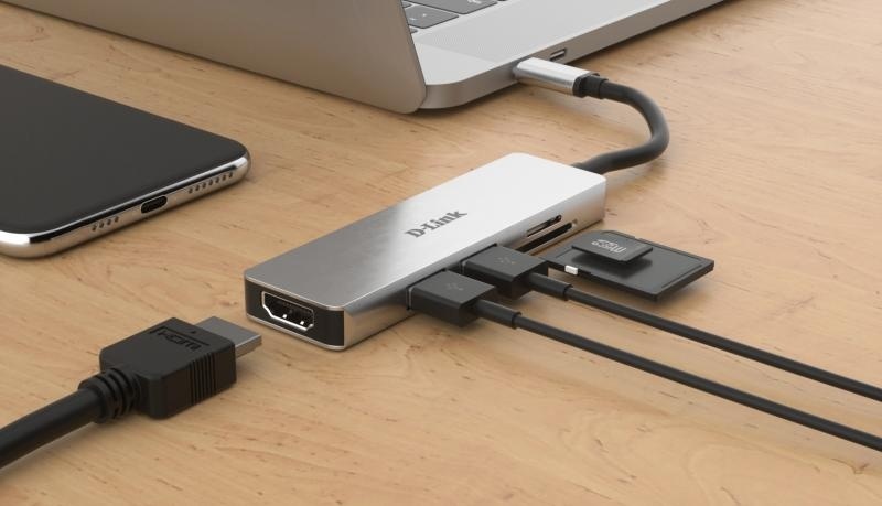 D-Link DUB-M530 5-in-1 USB-C Hub with HDMI and SD/microSD card reader, DUB-M530,1* USB-C connector with USB cable 11.5 cm, 1* HDMI Port, 2* USB Type-APort (USB 3.0), 1* SD card slot, 1* microSD card slot, Weight: 42g. - Img 6