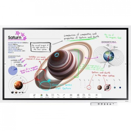 Display interactiv (tabla interactiva) Samsung Flip Pro WM55B, 55", UHD, 16/7, 350nit, Edge LED, 8ms, contrast static 4000:1, mătuire 8%~12%, Tizen 6.5, OTA, Flip App, CPU A72*4, stocare 32GB. Browser, prezentare wireless de pe orice dispozitiv,