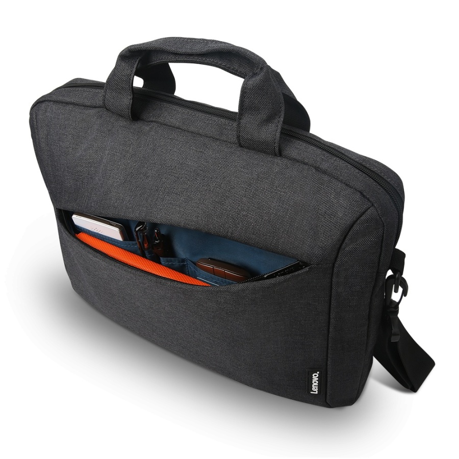 Geanta laptop Lenovo Casual Toploader T210, 15.6", Black, rezistent la apa, compartiment accesorii, compartiment laptop captusit, Material: Textil, Dimensiuni externe: 362 x 22 x 250 mm, Greutate: 465g - Img 5