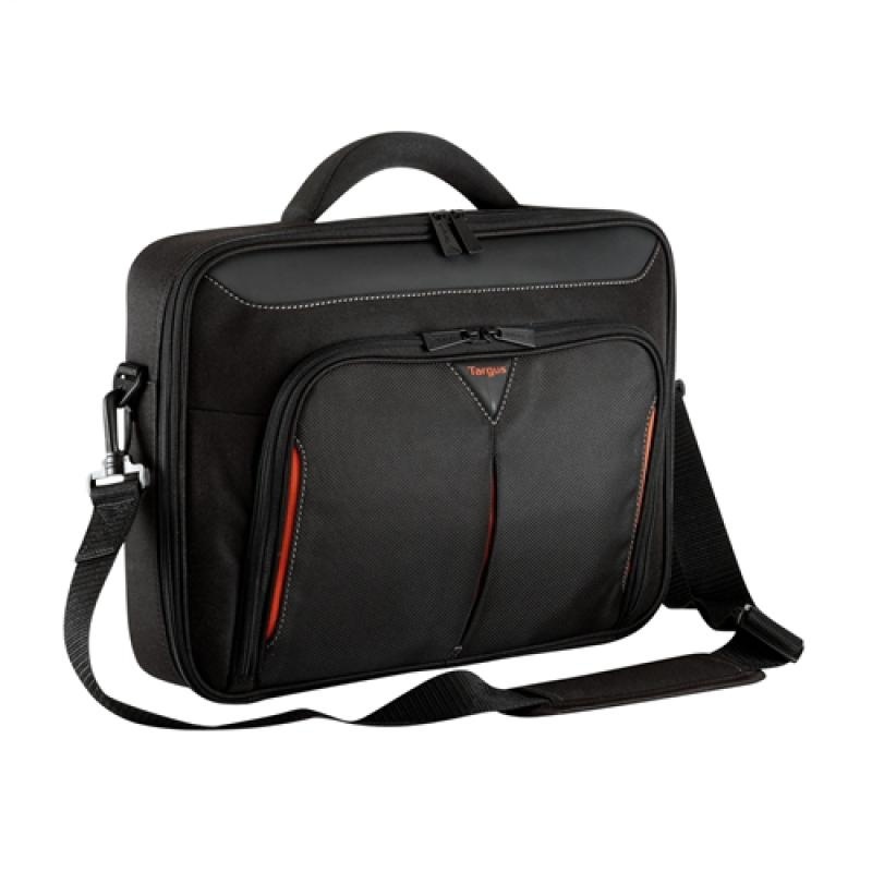 Geanta laptop Targus Classic+ Clamshell, pentru laptopuri de 15.6", dimensiuni: 42 x 8 x 38cm, dimensiuni compartiment laptop: 38.7 x 2.5 x 26.5 cm, greutate 0.68 kg, negru/rosu - Img 4