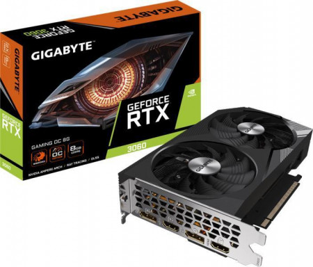 GeForce RTX™ 3060 GAMING OC 8G (rev. 2.0) 8 GB GDDR6 128 bit PCI-E 4.0 DisplayPort 1.4a *2 HDMI 2.1 *2 ATX https://www.gigabyte.com/Graphics-Card/GV-N3060GAMING-OC-8GD- rev-20/sp#sp
