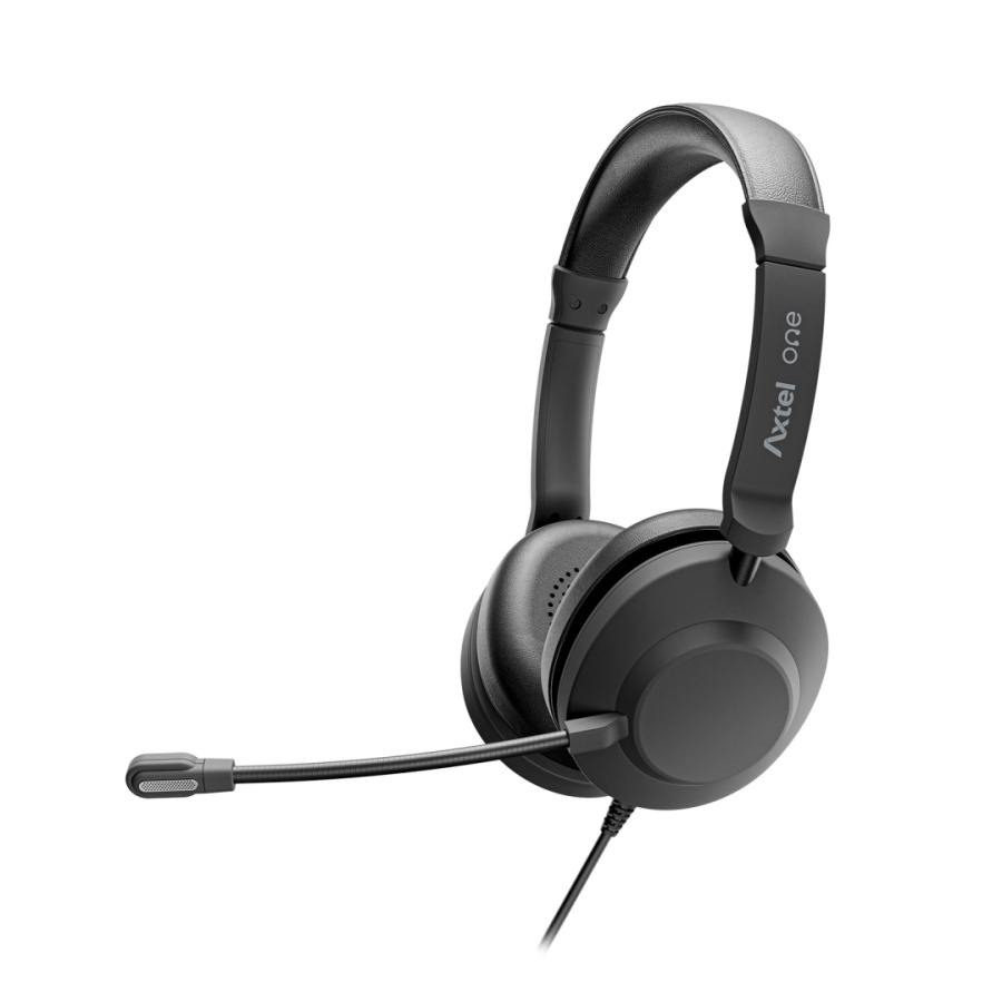 HEADSET AXTEL ONE UC35 STEREO HD AXH-ONE , Corded, Plug&amp;Play USB / 3.5mm Jack Headset Conectivity USB-A, USB-C; Jack / with STEREO HD . Speaker Size has 40 mm / Passive noise reduction : STRONG / Vegan Leather - Img 4