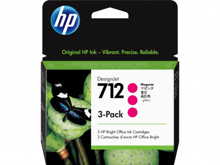 HP 3ED78A MAGENTA INKJET CARTRIDGE 3-PACK, 29ML, pentru: DesignJet T210, T230, T250, T630, T650.