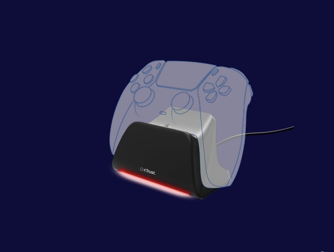 Incarcator pentru controller PS5 Trust GXT 255, material ABS, negru - Img 2