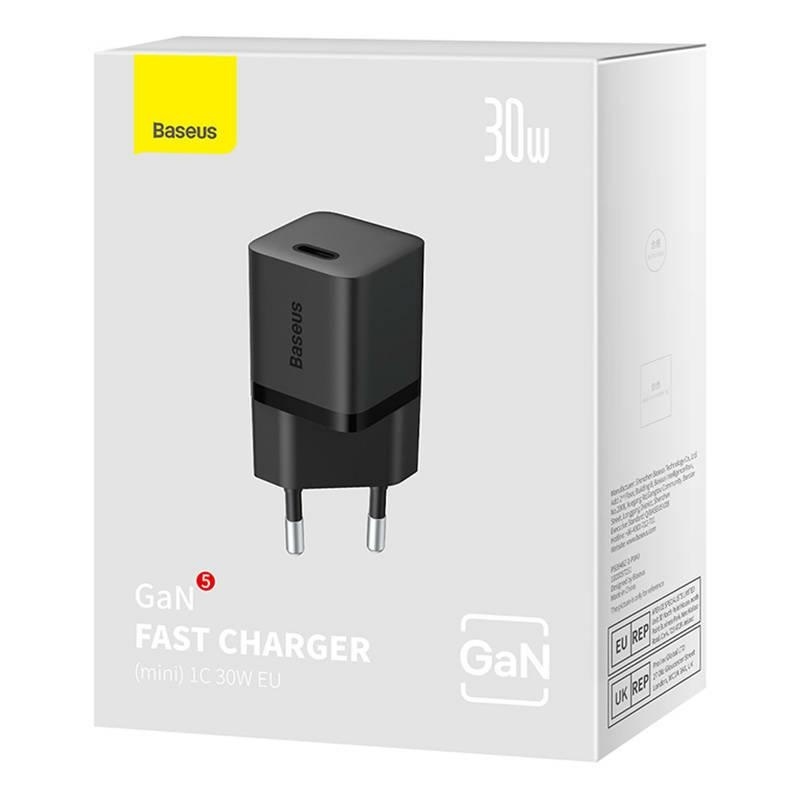Incarcator retea Baseus, GaN5 Fast Charger 30W, 1 x USB Type-C 5V/3A, negru - Img 11