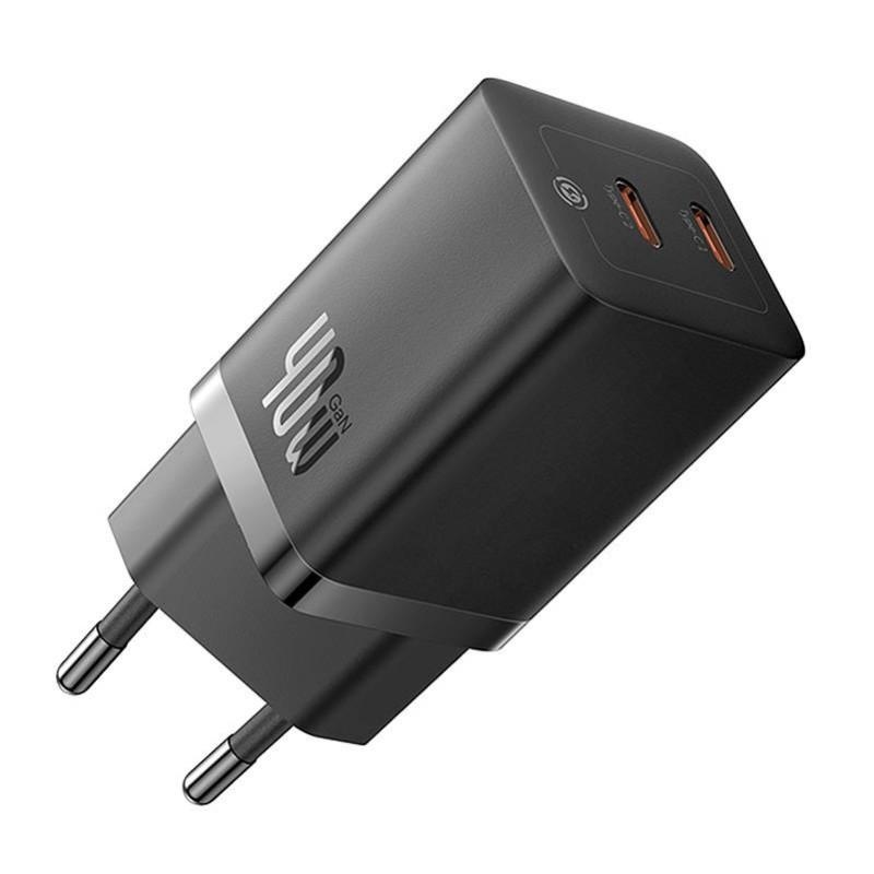 INCARCATOR retea Baseus GaN5 Pro, Quick Charge 40W, 2 x USB Type-C, negru - Img 5