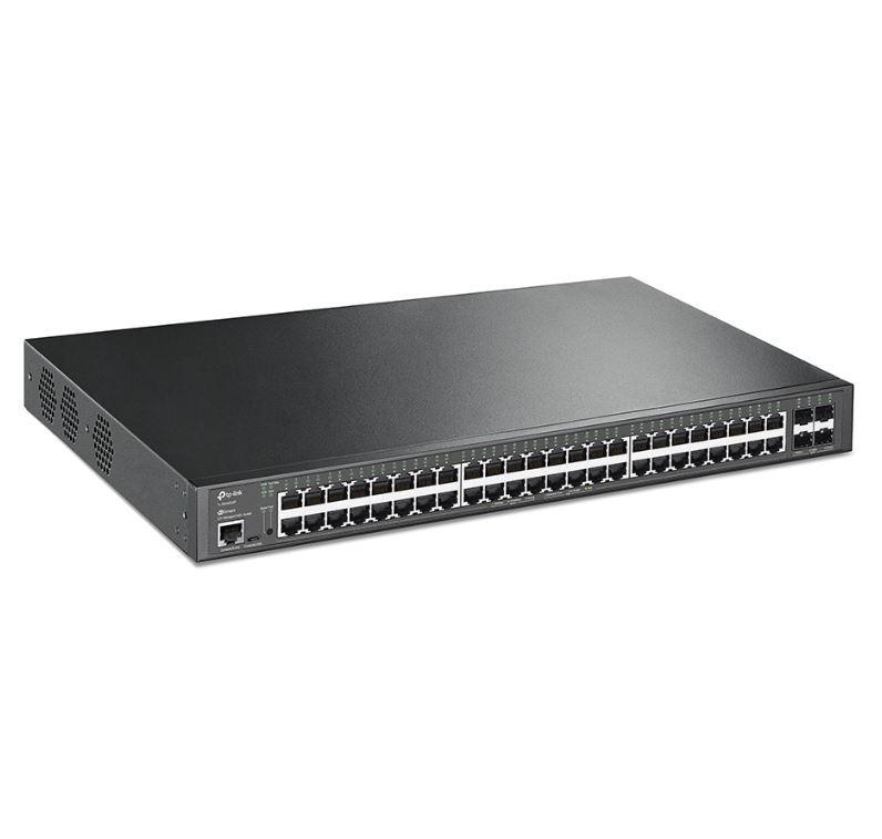 "JetStream™ 48-Port Gigabit and 4-Port 10GE SFP+ L2+ Managed Switch with 48-Port PoE+ PORT: 48× Gigabit PoE+ Ports, 4× 10G SFP+ Slots, RJ45/Micro-USB Console Port SPEC: 802.3at/af, 500 W PoE Power, 1U 19-inch Rack-mountable Steel Case FEATURE: - Img 2
