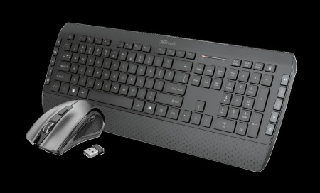 Kit tastatura si mouse Trust Tecla-2, wireless, negru