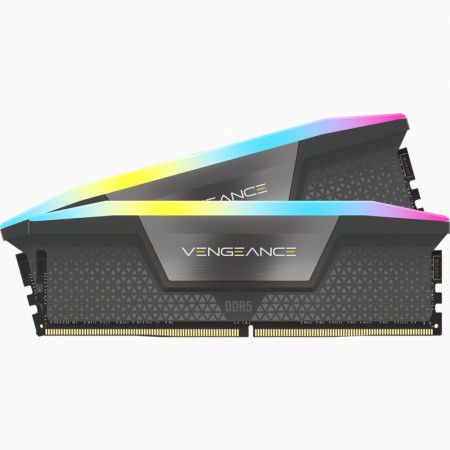 Memorie RAM RGB DIMM Corsair VENGEANCE 64GB(2x32GB) DDR5 5200MHz CL40, 1.25V AMD EXPO COOL GREY
