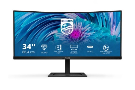 Monitor 34&quot; PHILIPS 346E2CUAE, QHD 3440*1440, 100 Hz, 300 cd/mp, 21:9 ,Anti-Glare, 3H, Haze 25%, WLED, VA, 3000:1, Flicker-free, 4 ms, 178/178,DP, HDMI, USB-C, audio out, boxe 2*5W, PIP/PBP mode, Kensington lock,VESA 100*100, culoare negru - Img 10