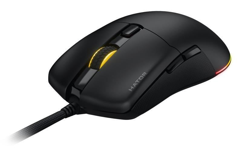 Mouse gaming cu fir Hator Pulsar 3, conectivitate USB, polling rate pana la 1000Hz, senzor Optical PixArt PMW 3311, rezolutie maxima 12000 DPI, switch HATOR® Optical 100M, iluminare RGB 16.8M culori, side switch Kailh 3M, negru - Img 3