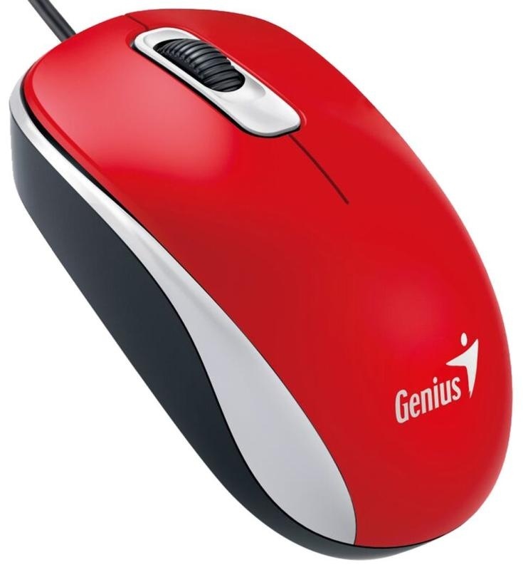 Mouse Genius cu fir, optic, DX110, 1200dpi, rosu, plug and play, USB - Img 4