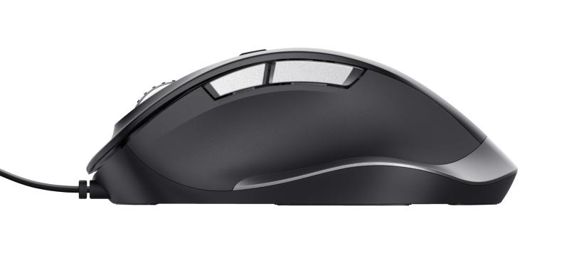 Mouse Trust Fyda cu fir, optic, interfata USB 2.0 rezolutie maxima 5000 DPI, 6 butoane, negru - Img 9