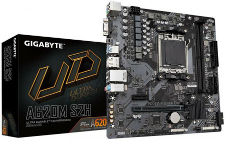 Placa de baza Gigabyte A620M S2H AM5, 2x DDR5, 1x DisplayPort, 1x HDMI, 1x PCIe x16, 1x PCIe x1, 1x M.2, 4x SATA 6Gbps, mATX