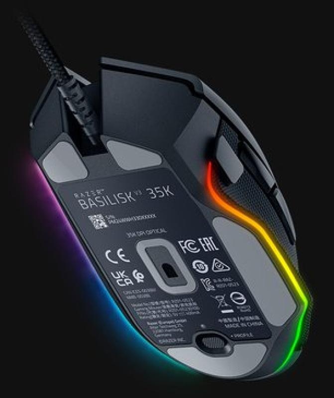Razer Basilisk V3 35K, cu fir, rezolutie maxima 35000 DPI, 11 butoane programabile, iluminare Razer Chroma™ RGB, senzor Focus Pro 35K Optical Sensor Gen-2, negru - Img 9