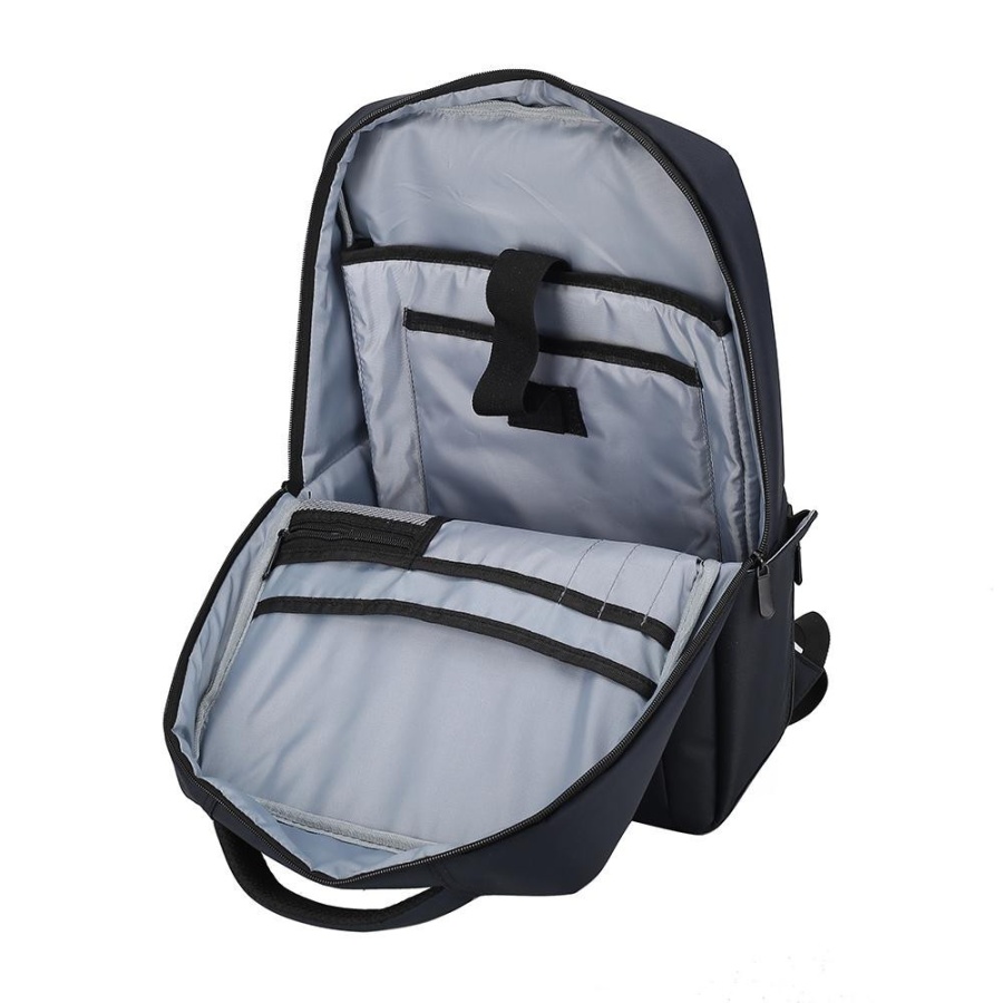 Rucsac Spacer pentru notebook de max. 15.6″, 1 compartiment, buzunar frontal x 2, buzunar lateral x 2, waterproof, poliester, albastru - Img 4