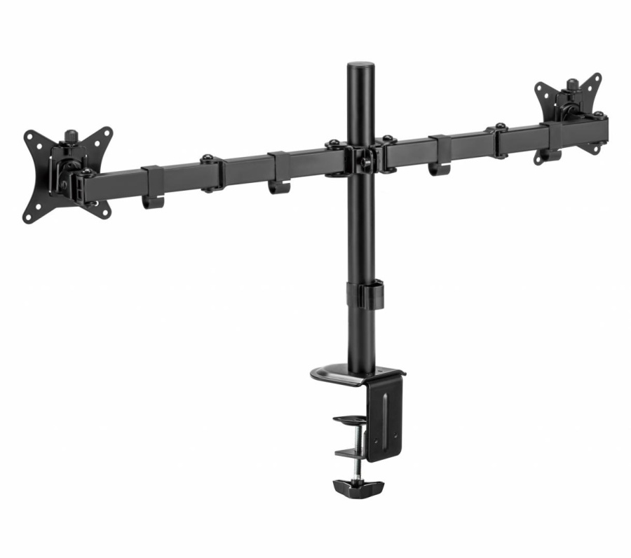 Suport 2 monitoare SeriouxMM66-C024, brat articulat monitor, compatibilitate dimensiune ecran 17"-32", greutate maximă suportata: (per ecran): 9kg, VESA: 75x75, 100x100, inclinare: +45°~-45°, pivotare: +90°~-90°, rotația ecranului: + 180°~-180°, - Img 3