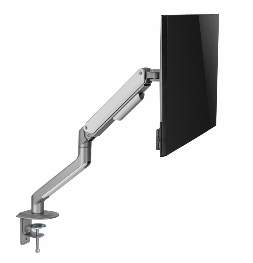 Suport monitor Serioux MM63-C012, compatibilitate dimensiune ecran 17"-32", greutate maximă suportata: (per ecran): 2~9kg, VESA: 75x75, 100x100, inclinare: +55°~-55°, pivotare: +90°~-90°, rotația ecranului: + 180°~-180°, instalare: clemă, grommet - Img 8