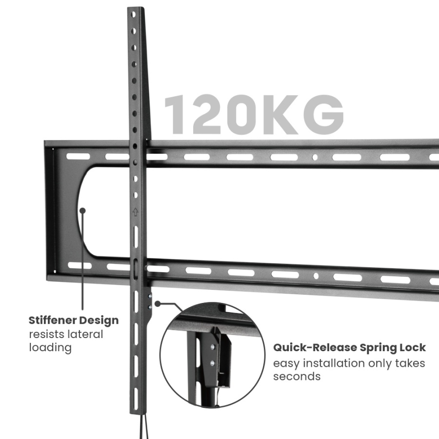 Suport TV Serioux TV TV7369F 60"-120", Tip: Fix, dimensiuni: 35x1005x625mm, compatibilitate dimensiune ecran: 60"-120", compatibilitate VESAx: 50x50, 75x75, 100x100, 100x150, 150x100, 100x200, 200x100, 150x150, 200x200, 200x300, 300x200, 200x400, - Img 5