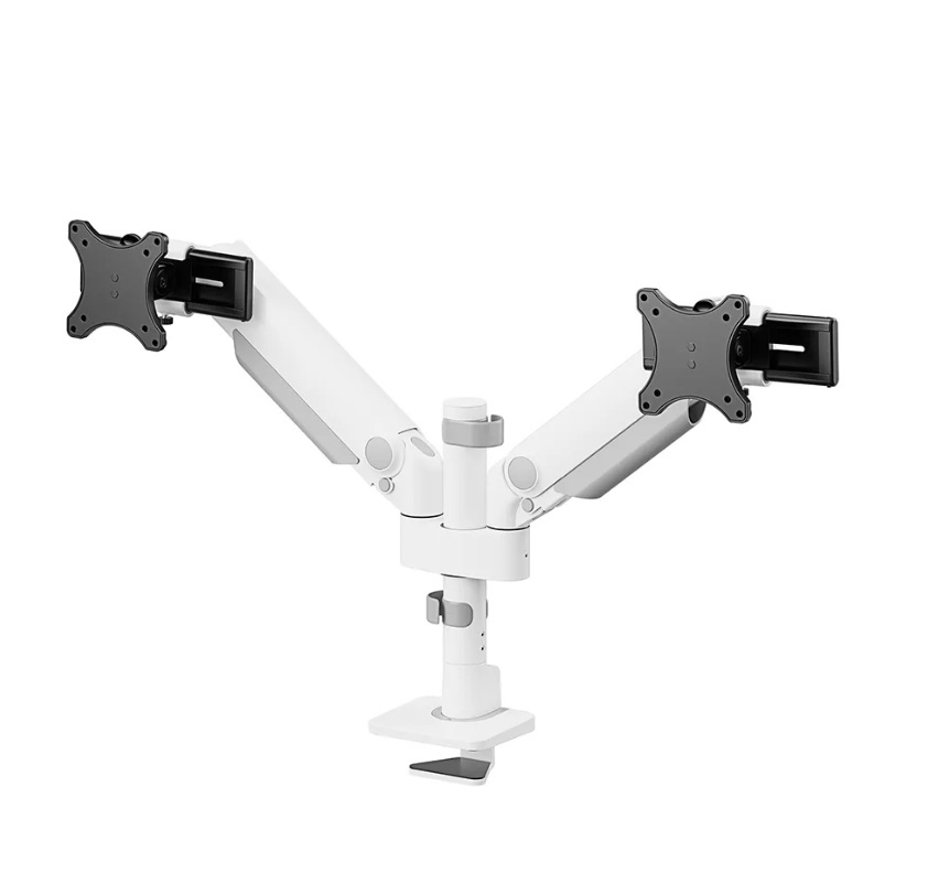 Brat dublu monitor Neomounts DS65S-950WH2; pentru display-uri cu diagonale 24"-34", sistem de prindere VESA 75x75~100x100, greutate maxima suportata 11 - per ecrankg, full motion, tilt +70°, swivel 90°, rotate 90°; gas spring; culoare alb. Garantie 5 ani - Img 3