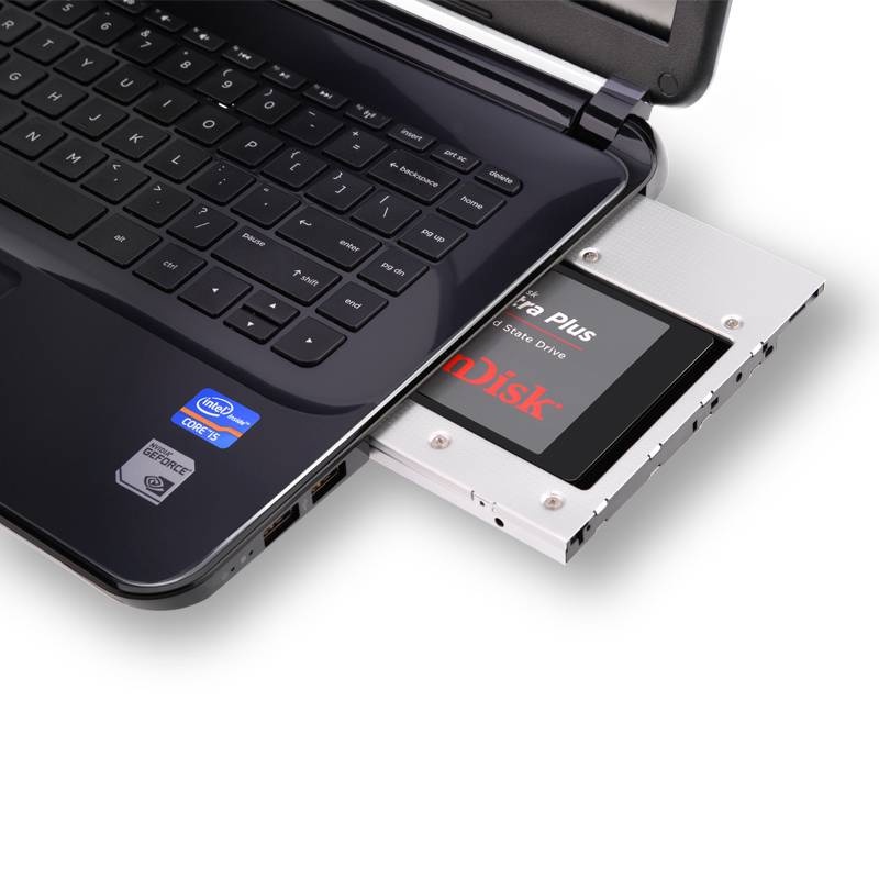 Caddy unitate optica pentru HDD/SSD 2.5" , SATA, 9.5mm, metalic - Img 2