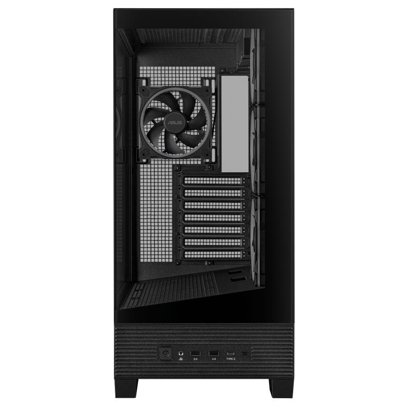 Carcasa ASUS A31 PLUS Mid Tower ARGB NEGRU, Tempered Glass, Sloturi Expansiune 7, Drive Bays: 2x3.5"/2.5", Ventilatoare Suportate: 7 (spate: 1x120mm sau 1x140mm, sus: 3x120mm sau 2x140mm, lateral: 3x120mm), Ventilatoare Incluse: 4 (spate: 1x120mm, - Img 4