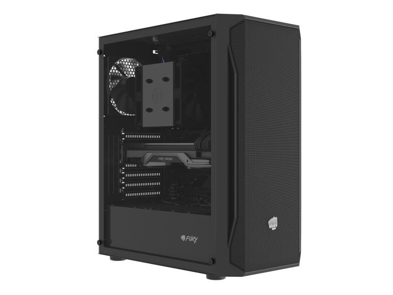 Carcasa FURY SHOBO SH4F Mid Tower NEGRU, Tempered Glass, Sloturi Expansiune 7, Drive Bays: 2x3.5" 2x2.5", Ventilatoare Suportate: 8 (spate: 1x120mm, fata: 3x120mm sau 3x140mm, sus: 2x120mm sau 1x140mm, jos: 2x120mm), Ventilatoare Incluse: 4 (4x120mm), - Img 8