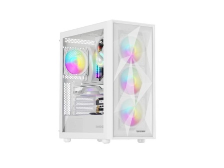 Carcasa GENESIS DIAXID 605 Mid Tower ARGB ALB, Tempered Glass, Sloturi Expansiune 7, Drive Bays: 2x3.5&quot; 3x2.5&quot;, Ventilatoare Suportate: 8 (spate: 1x120mm, fata: 3x120mm sau 3x140mm, sus: 2x120mm sau 2x140mm, jos: 2x120mm), Ventilatoare Incluse: 4 (spate: - Img 4