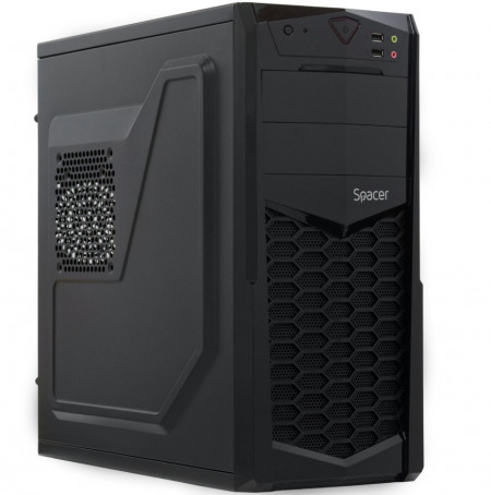 Carcasa Spacer Krypton, Middle Tower, ATX, „KRYPTON", fara sursa, USB 2.0 x 2, Jack 3.5mm x 2, negru