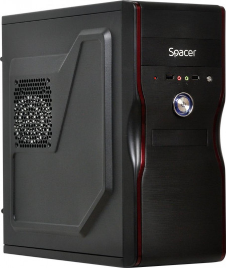 Carcasa Spacer Mercury, ATX, MidTower, Gaming, sursa 450 (230W for 450W Desktop PC), USB 2.0 x 2, Jack 3.5mm x 2, „SPC-MERCURY”