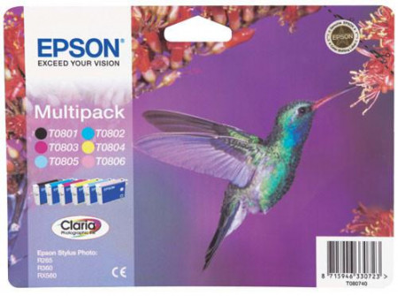 Cartus cerneala Epson T0807, multipack (cyan,magena,yellow,black,light cyan,light magenta), capacitate 6x7,4ml, pentru Stylus Photo P50, Stylus Photo PX650, Stylus Photo PX660, Stylus Photo PX700W, Stylus Photo PX710W, Stylus Photo PX720WD, Stylus Photo