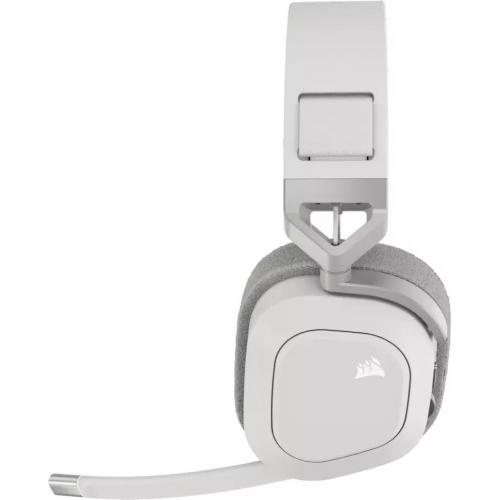 Casti cu microfon Corsair HS80 MAX WIRELESS, Multi-platform Gaming, 20Hz-40Khz, 32ohm, 116db, driver 50mm, autonomie baterie de pana la 24 de ore, alb - Img 2