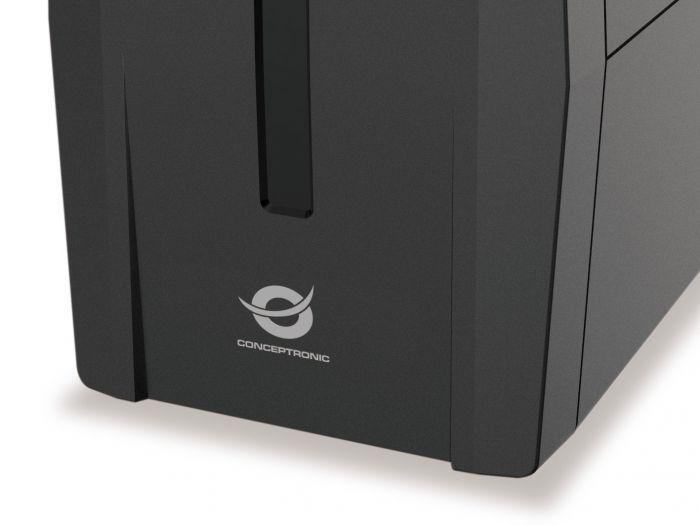 Conceptronic ZEUS02ES 850VA 480W UPS, Schuko x 2, HID USB, RJ45 In/Out, AVR, 96 x 286 x 138 mm - Img 5