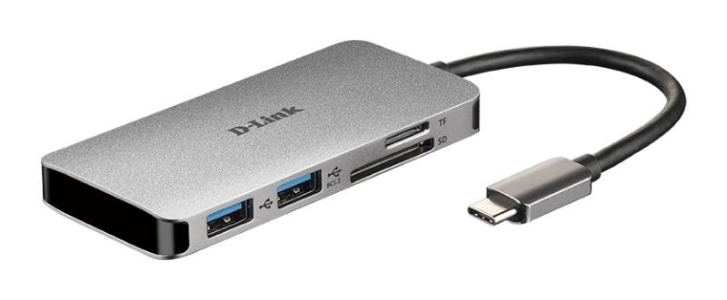 D-Link DUB-M610 6-in-1 USB-C Hub with HDMI, SD/microSD card reader and powerdelivery, DUB-M610,1* USB-C connector with USB cable 11.5 cm, 1* HDMI Port, 2* USB Type-APort (USB 3.0), 1* SD card slot, 1* microSD card slot, 1* USB-C powerdelivery. - Img 3
