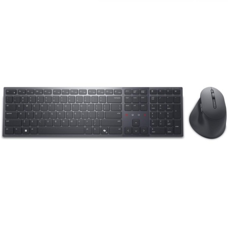 Dell Premier Collaboration Keyboard and Mouse - KM900 - US International (QWERTY), Device Type: Keyboard and mouse set, Backlit: Yes, Interface: 2.4 GHz, Bluetooth 5.1, Wireless Receiver: USB wireless receiver, Dimensions (WxDxH) / Weight: Keyboard:
