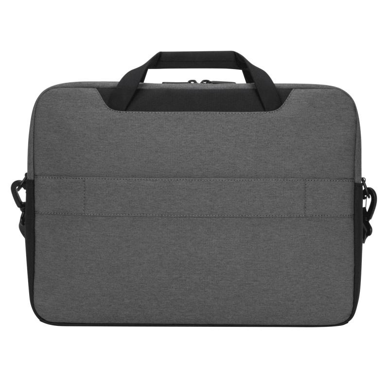 Geanta laptop slim Targus Cypress, EcoSmart, pentru laptopuri de 15.6" sau mai mici, material ECO 300, dimensiuni: 42 x 4.5 x 35 cm, dimensiune compartiment laptop: 38.7 x 26.5 x 2.5 cm, greutate 0.76 kg, gri - Img 10
