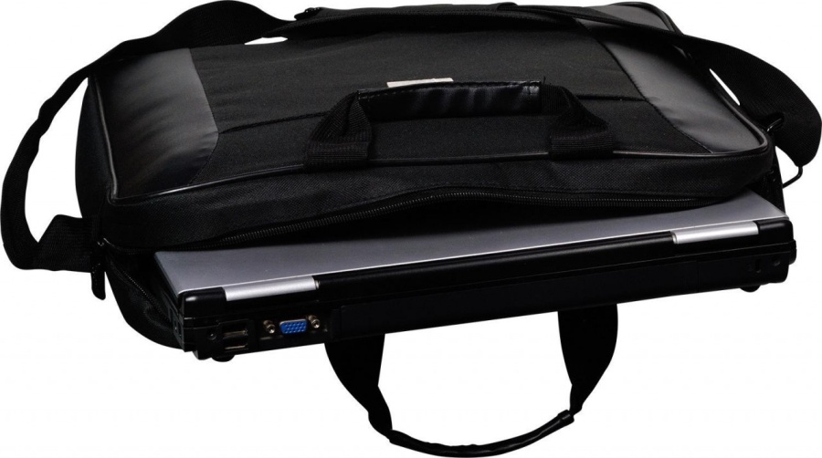 Geanta Spacer, pt. notebook de max. 15.6″, 1 compartiment, fara buzunare, waterproof, nylon, negru - Img 5