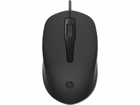 HP Mouse USB-A wired, black, 3 buttons, ambidextrous, up to 1600 dpi. Dimensions: 10.34 x 6.11 x 3.42 cm. Weight 60g