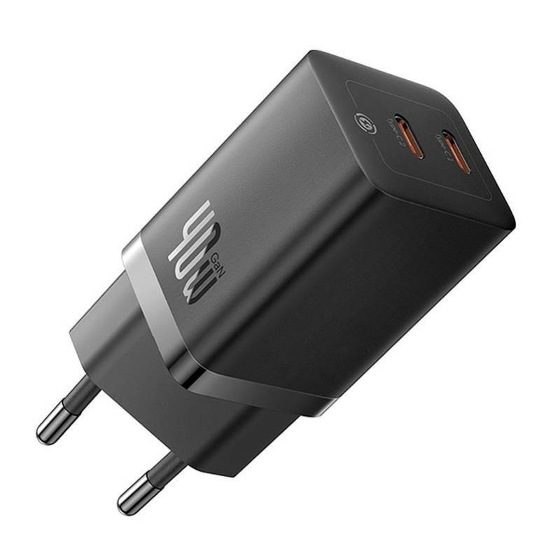 INCARCATOR retea Baseus GaN5 Pro, Quick Charge 40W, 2 x USB Type-C, negru - Img 6