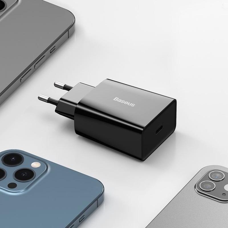 INCARCATOR retea Baseus Speed Mini, Quick Charge 20W, 1 x USB Type-C 5V/3A max, negru - Img 6