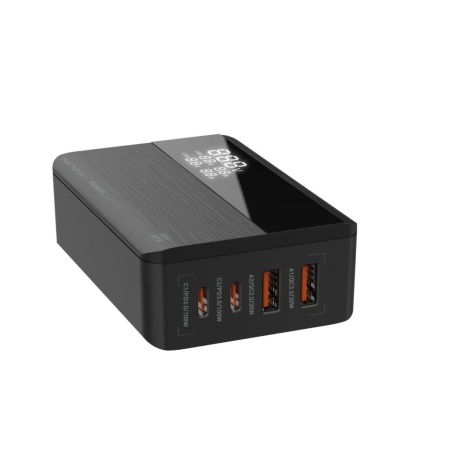 Incarcator retea Serioux 100W GAN Quick Charge, Intrare: 100-240V~ 50/60Hz 2.5A Max , C1 Ieșire: 5V/3A, 9V/3A, 12V/3A, 15V/3A, 20V/5A 100W Max , PPS:3.3-21V/5A, C2 Ieșire: 5V/3A, 9V/3A, 12V/3A, 15V/3A, 20V/5A 100W Max, PPS:3.3-21V/5A, A1 Ieșire: 5V/3A,