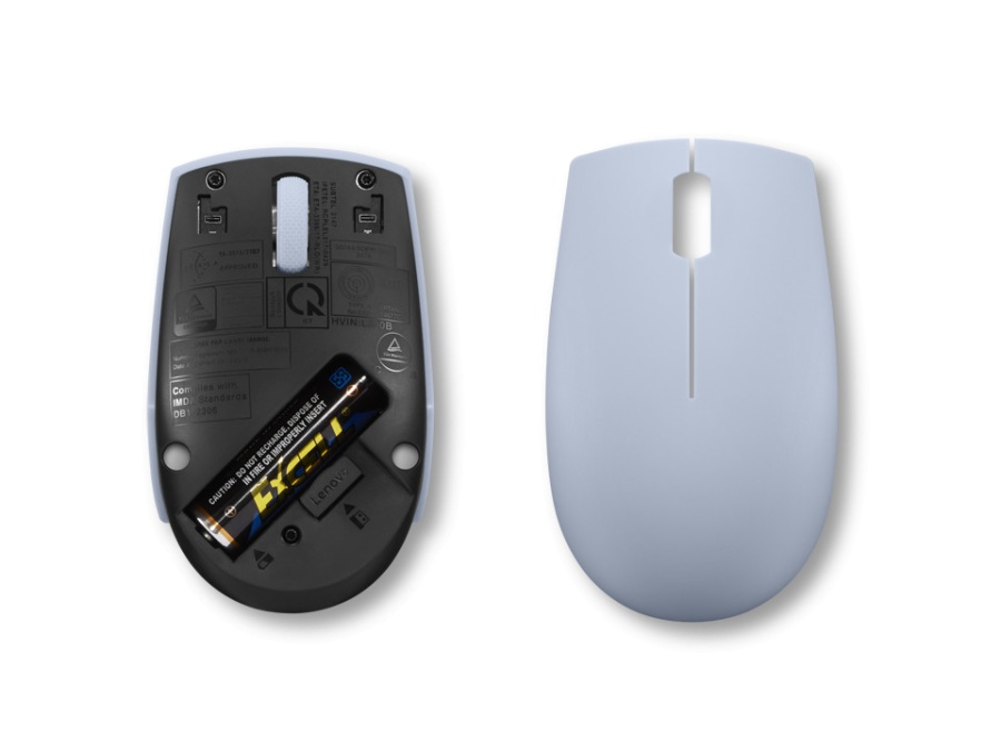 Lenovo 300 Wireless Compact Mouse Frost Blue, Tip: Standard, Rezolutie (dpi): 1000 dpi, Butoane/rotite, 3, Interfata mouse/ Tehnologie: Wireless, Interfata receiver, dongle USB 2.4GHz, Culoare: Albastru, Dimensiune (mm): 97.91 x 57.99 x 32.53 mm, - Img 6