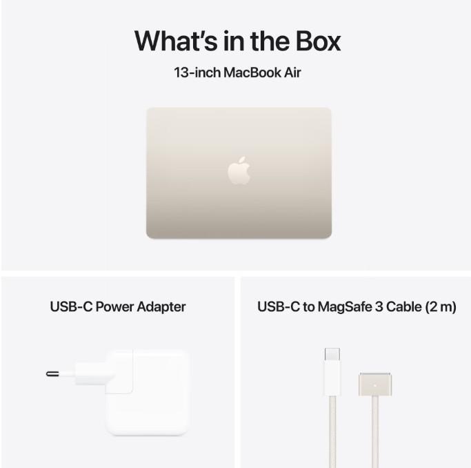 MacBook Air 13.6" Retina/Apple M4 (CPU 10-core, GPU 10-core, Neural Engine16-core)/16GB/ 1TB - Starlight - INT KB (2025) 35W USB C ( CtofromMW103RO/A) - Img 4