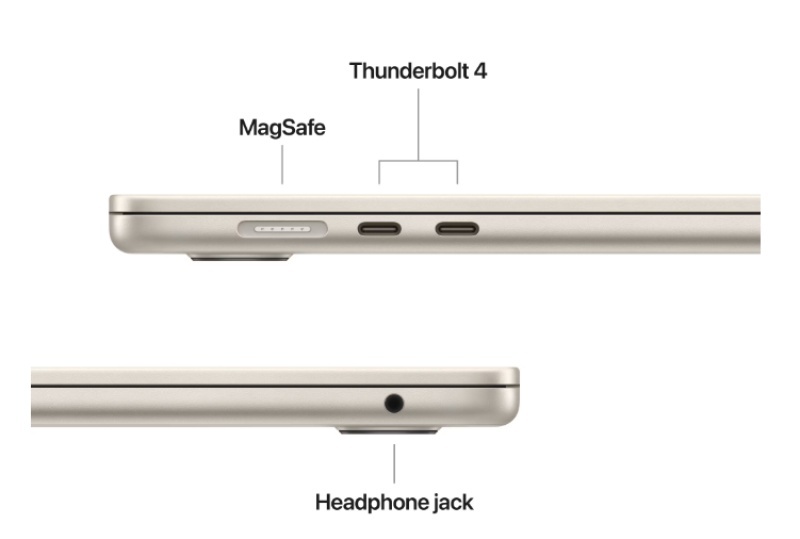 MacBook Air 15.3" Retina/Apple M4 (CPU 10-core, GPU 10-core, Neural Engine16-core)/24GB/1TB - Starlight - INT KB (2025) (Cto from MC6K4RO/A) - Img 6