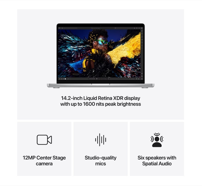 MacBook Pro 14.2"/Apple M4 (CPU 10-core, GPU 10-core, Neural Engine 16-core)/32GB/1TB - Silver - INT KB (Cto from MCX14RO/A) - Img 5