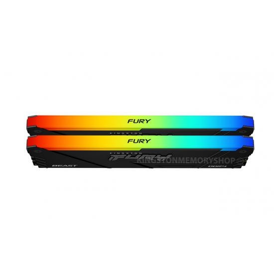 Memorie RAM Kingston DDR4 32GB 3200Mhz CL16 1.35V Dual Channel Kit Fury Beast Black RGB XMP - Img 3