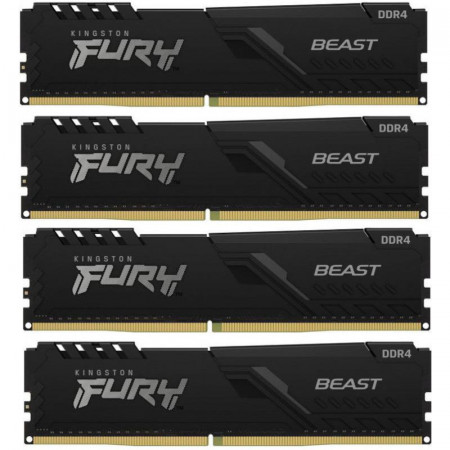 Memorie RAM Kingston Fury Beast, DIMM, DDR4, 16GB (4x4GB), CL16, 2666MHz