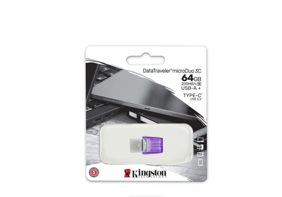 Memorie USB Flash Drive Kingston 64GB DT MicroDuo, USB 3.0, micro USB 3C - Img 3