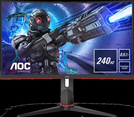 Monitor LED AOC C27G2ZU/BK, 27inch, FHD VA, 0.5ms, 240Hz, negru+rosu